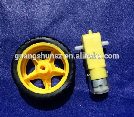 Smart Car Robot Plastic Tire Wheel + DC Gear Motor 3v 5v 6v